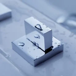 Copper Bathroom Sink Faucet,Widespread Chrome Two Handles Three Holes Bath Taps with Hot and Cold Switch and Valve