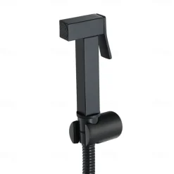 Copper Single Hole Bidet Black Toilet Handheld Bidet Sprayer Self-Cleaning Contemporary Cleaning Spray Gun Set