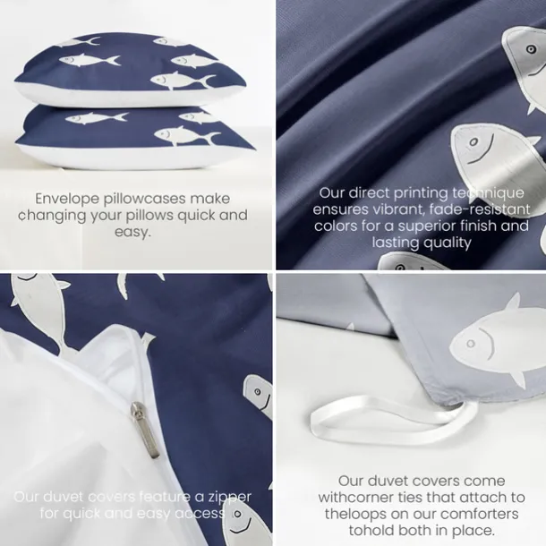 Coral Beach Duvet Cover Set Cotton Aqua Ocean Theme Pattern Set Soft 3-Piece Luxury Bedding Set Home Decor Gift Twin Full King Queen Size Duvet Cover