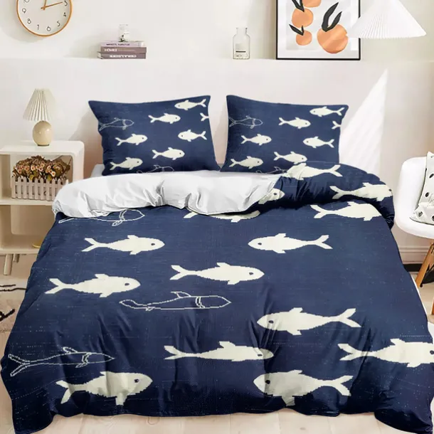 Coral Beach Duvet Cover Set Cotton Aqua Ocean Theme Pattern Set Soft 3-Piece Luxury Bedding Set Home Decor Gift Twin Full King Queen Size Duvet Cover