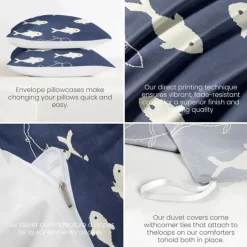 Coral Beach Duvet Cover Set Cotton Aqua Ocean Theme Pattern Set Soft 3-Piece Luxury Bedding Set Home Decor Gift Twin Full King Queen Size Duvet Cover