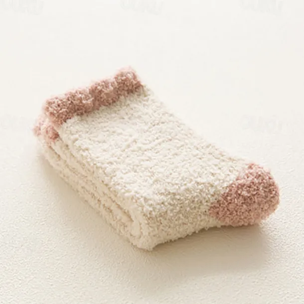 Coral Velvet Women'S Autumn And Winter Mid Tube Plush Socks With Plush And Thickened Towel Socks For Sleeping Men'S Warm Socks For Sleeping Socks