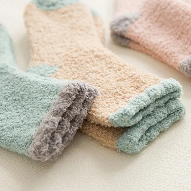 Coral Velvet Women'S Autumn And Winter Mid Tube Plush Socks With Plush And Thickened Towel Socks For Sleeping Men'S Warm Socks For Sleeping Socks