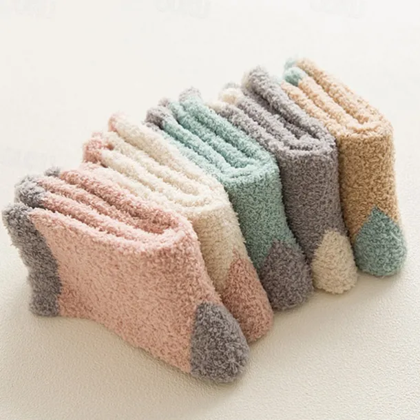 Coral Velvet Women'S Autumn And Winter Mid Tube Plush Socks With Plush And Thickened Towel Socks For Sleeping Men'S Warm Socks For Sleeping Socks
