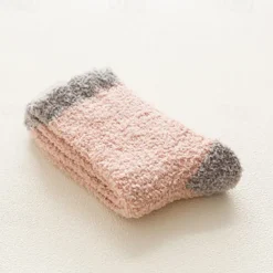 Coral Velvet Women'S Autumn And Winter Mid Tube Plush Socks With Plush And Thickened Towel Socks For Sleeping Men'S Warm Socks For Sleeping Socks