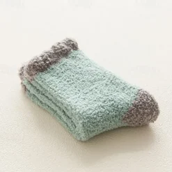 Coral Velvet Women'S Autumn And Winter Mid Tube Plush Socks With Plush And Thickened Towel Socks For Sleeping Men'S Warm Socks For Sleeping Socks