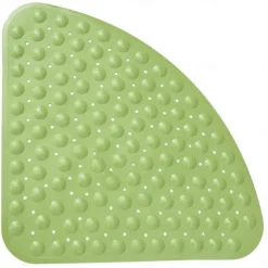 Corner Bath Mat Non-slip Shower Mats - 21 x 21 inch Non Slip Bathtub Mat with Suction Cup, Safety Shower Stall Mats for Kids & Elderly, Shower Mat with Drain Holes, Machine Washable