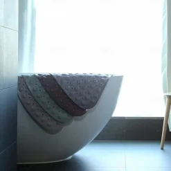 Corner Bath Mat Non-slip Shower Mats - 21 x 21 inch Non Slip Bathtub Mat with Suction Cup, Safety Shower Stall Mats for Kids & Elderly, Shower Mat with Drain Holes, Machine Washable