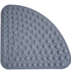 Corner Bath Mat Non-slip Shower Mats - 21 x 21 inch Non Slip Bathtub Mat with Suction Cup, Safety Shower Stall Mats for Kids & Elderly, Shower Mat with Drain Holes, Machine Washable
