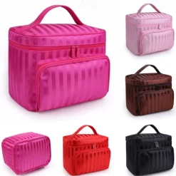 Cosmetic Bag With Top Handle, Fashion Zipper Makeup Bag, Cosmetic Organizer Travel Toiletry Bag