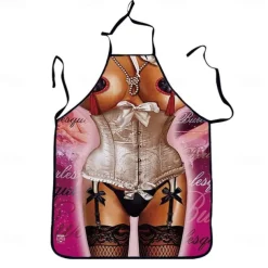 Cosplay Chef Apron For Women and Men, Kitchen Cooking Apron, Personalised Gardening Apron with Long Ties Neck Strap BBQ Drawing Crafting Aprons