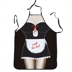 Cosplay Chef Apron For Women and Men, Kitchen Cooking Apron, Personalised Gardening Apron with Long Ties Neck Strap BBQ Drawing Crafting Aprons