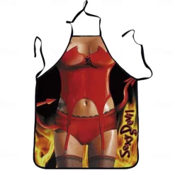 Cosplay Chef Apron For Women and Men, Kitchen Cooking Apron, Personalised Gardening Apron with Long Ties Neck Strap BBQ Drawing Crafting Aprons