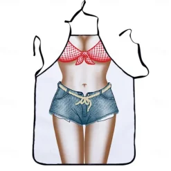 Cosplay Chef Apron For Women and Men, Kitchen Cooking Apron, Personalised Gardening Apron with Long Ties Neck Strap BBQ Drawing Crafting Aprons