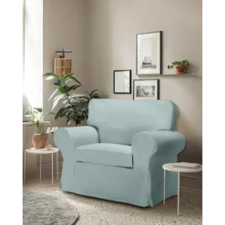 Cotton 1 Seat Chair Sofa Cover with Cushion Cover , Replacement Armchair Cover 1 Seat Couch Slipcover for Dogs, Replacement Sofa Furniture Protector LITB PRIME cover Ektcover