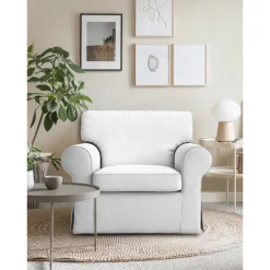 Cotton 1 Seat Chair Sofa Cover with Cushion Cover , Replacement Armchair Cover 1 Seat Couch Slipcover for Dogs, Replacement Sofa Furniture Protector LITB PRIME cover Ektcover