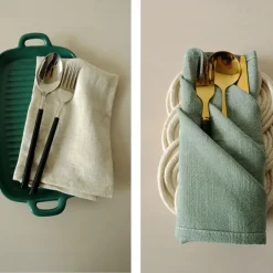 Cotton And Linen Napkins, Household Kitchen Napkins, Plain Colored Placemats, Square Tea Napkins, Linen And Cotton Napkins