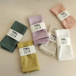 Cotton And Linen Napkins, Household Kitchen Napkins, Plain Colored Placemats, Square Tea Napkins, Linen And Cotton Napkins