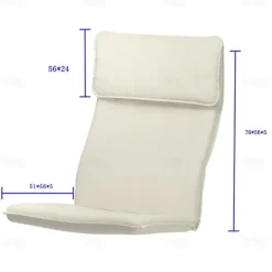 Cotton Chair Cushion Cover 100% Cotton Solid Color with Pillowcase POcover LITB PRIME cover