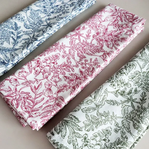Cotton Fabric Printed Square Napkins For Home Dining Tables