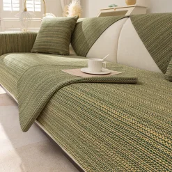 Cotton Linen Sofa Cushion Fabric Anti-slip Cooling Seat Cushion Full Cover Cloth Sofa Cover Cloth L Shaped Sofa Cushion Set