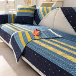 Cotton Linen Sofa Cushion Fabric Anti-slip Cooling Seat Cushion Full Cover Cloth Sofa Cover Cloth L Shaped Sofa Cushion Set