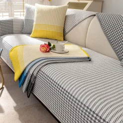Cotton Linen Sofa Cushion Fabric Anti-slip Cooling Seat Cushion Full Cover Cloth Sofa Cover Cloth L Shaped Sofa Cushion Set