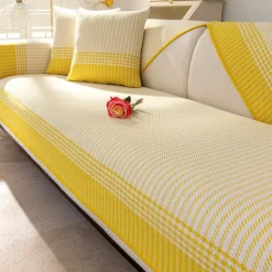 Cotton Linen Sofa Cushion Fabric Anti-slip Cooling Seat Cushion Full Cover Cloth Sofa Cover Cloth L Shaped Sofa Cushion Set