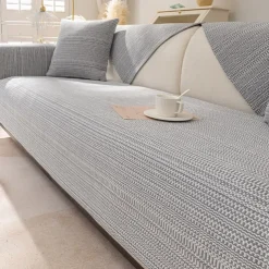Cotton Linen Sofa Cushion Fabric Anti-slip Cooling Seat Cushion Full Cover Cloth Sofa Cover Cloth L Shaped Sofa Cushion Set