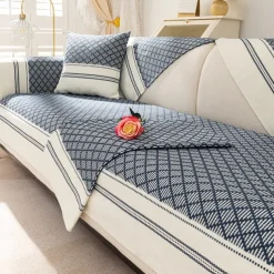 Cotton Linen Sofa Cushion Fabric Anti-slip Cooling Seat Cushion Full Cover Cloth Sofa Cover Cloth L Shaped Sofa Cushion Set