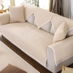 Cotton Linen Summer Mat Sofa Cushion Non-slip Cooling Back Cushion Seat Cushion Sofa Armrest Mat