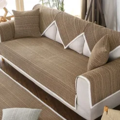 Cotton Linen Summer Mat Sofa Cushion Non-slip Cooling Back Cushion Seat Cushion Sofa Armrest Mat