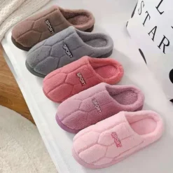 Cotton Slippers for Women and Men Autumn & Winter Plush Indoor Slippers Warm, Non-Slip, Thick Bottom House Shoes for Couples