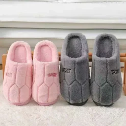 Cotton Slippers for Women and Men Autumn & Winter Plush Indoor Slippers Warm, Non-Slip, Thick Bottom House Shoes for Couples
