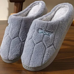 Cotton Slippers for Women and Men Autumn & Winter Plush Indoor Slippers Warm, Non-Slip, Thick Bottom House Shoes for Couples