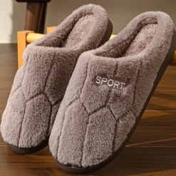 Cotton Slippers for Women and Men Autumn & Winter Plush Indoor Slippers Warm, Non-Slip, Thick Bottom House Shoes for Couples