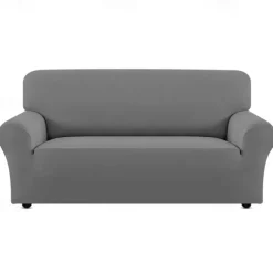 Couch Covers For 3 Cushion Couch Sofa Solid Color Dustproof All-powerful Slipcovers Stretch Sofa Cover Super Soft Fabric Couch Cover with One Free Boster Case(Chair/Love Seat/3 Seats/4 Seats)