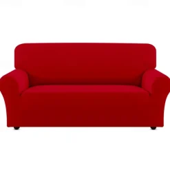 Couch Covers For 3 Cushion Couch Sofa Solid Color Dustproof All-powerful Slipcovers Stretch Sofa Cover Super Soft Fabric Couch Cover with One Free Boster Case(Chair/Love Seat/3 Seats/4 Seats)