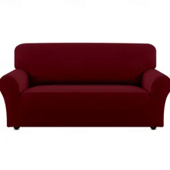 Couch Covers For 3 Cushion Couch Sofa Solid Color Dustproof All-powerful Slipcovers Stretch Sofa Cover Super Soft Fabric Couch Cover with One Free Boster Case(Chair/Love Seat/3 Seats/4 Seats)