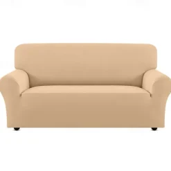 Couch Covers For 3 Cushion Couch Sofa Solid Color Dustproof All-powerful Slipcovers Stretch Sofa Cover Super Soft Fabric Couch Cover with One Free Boster Case(Chair/Love Seat/3 Seats/4 Seats)