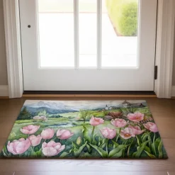 Countryside Tuilps Doormat Floor Mats Washable Rugs Kitchen Mat Non-Slip Oil Proof Rug Indoor Outdoor Mat Bedroom Decor Bathroom Mat Entrance Rug