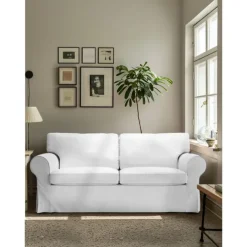 Cover for 2 Seat Sofa 100% Cotton loveseat Slipcover Soft and Breathable Fabric for Maximum Comfort LITB PRIME cover Ektcover