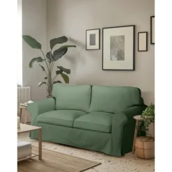 Cover for 2 Seat Sofa 100% Cotton loveseat Slipcover Soft and Breathable Fabric for Maximum Comfort LITB PRIME cover Ektcover