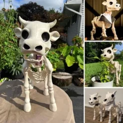 Cow Skeleton Halloween Decoration, 2025 New Halloween Cow Skeleton, Cow Skull Halloween Haunted Skeleton, Halloween Decorative Prop
