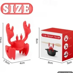 Crab Silicone Utensil Rest - Red Crab Spoon Holder, Heat-Resistant Spoon Utensil Holder Clip, Kitchen Grill Utensil Holder, Silicone Spoon Rest for Stove Top Creative Kitchen Gifts