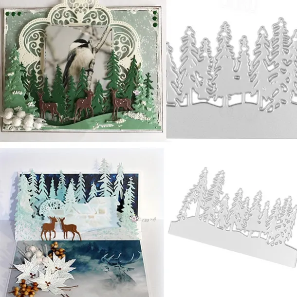 Create Beautiful Crafts with Metal Christmas orest Cutting Dies - Perfect for Card Making, Scrapbooking, Stamping & More!