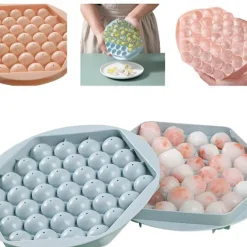 Creative Home Ice Maker-Homemade, Silicone & Flexible 33-Ice Cube Trays Grids Ice Cube Tray with Lid Party Bar