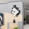 Creative personality digital clock fashion European style living room wall clock wooden decorative wall watch quartz explosion 34 38 50 cm