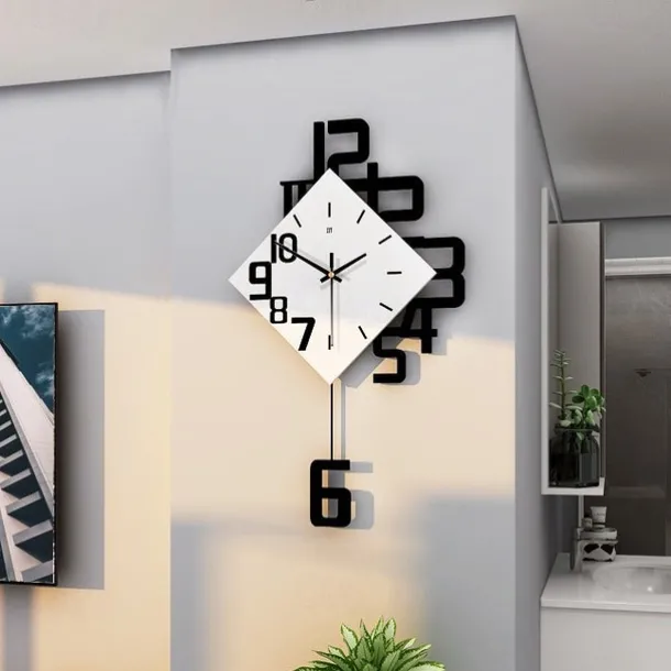 Creative personality digital clock fashion European style living room wall clock wooden decorative wall watch quartz explosion 34 38 50 cm