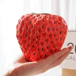 Creative Strawberry Vases Resin Flower Arrangements Household Soft Decorations Desktop Ornaments Gifts 1PC
